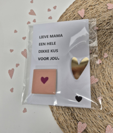 Moederdag Cadeautje  Lief Kaartje met Magneet voor Mama