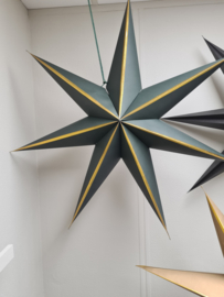 Kerst ster groen/goud (maat XL)
