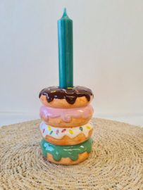 Donuts kaarsenstandaard met kaars