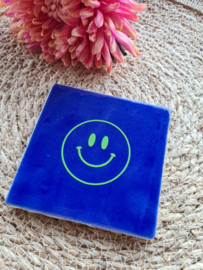 Tegeltje smiley (blauw)