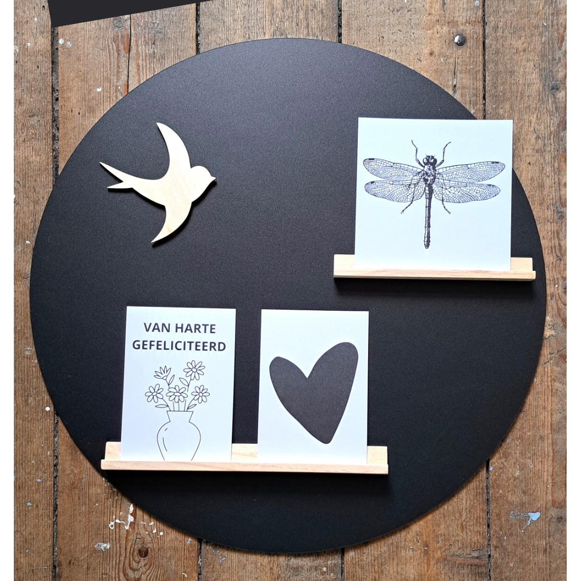 Memobord Zwart Rond 50cm (niet magnetisch)