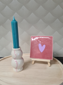 cadeau set kaars met kaarsenstandaard lines