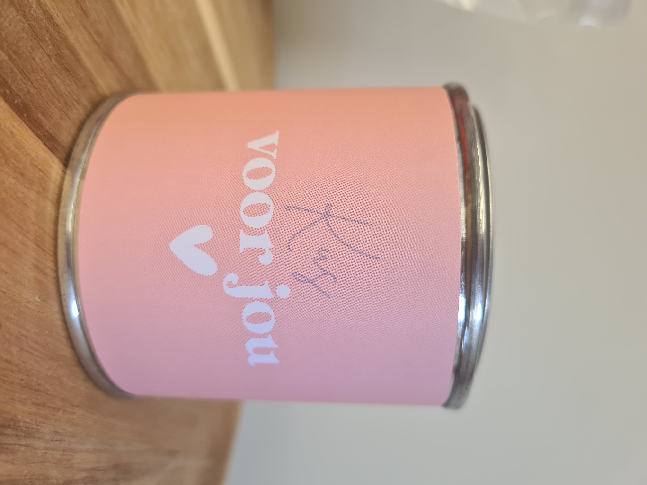 Cadeau blikje "Kus voor jou"