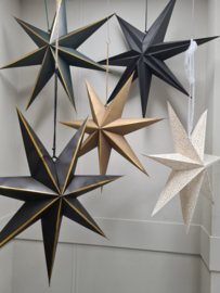 Kerst ster 3D  Zwart (maat XL)