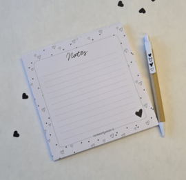 Notitieblok  Notes hearts en pen