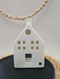 Theelichthouder Huis wit