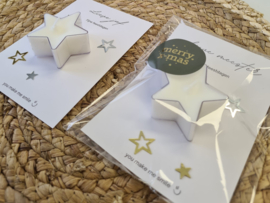 Kerst kaart met theelicht Juf of Meester