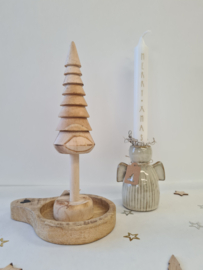 Kerst cadeau set kandelaar Engel en kerstboom