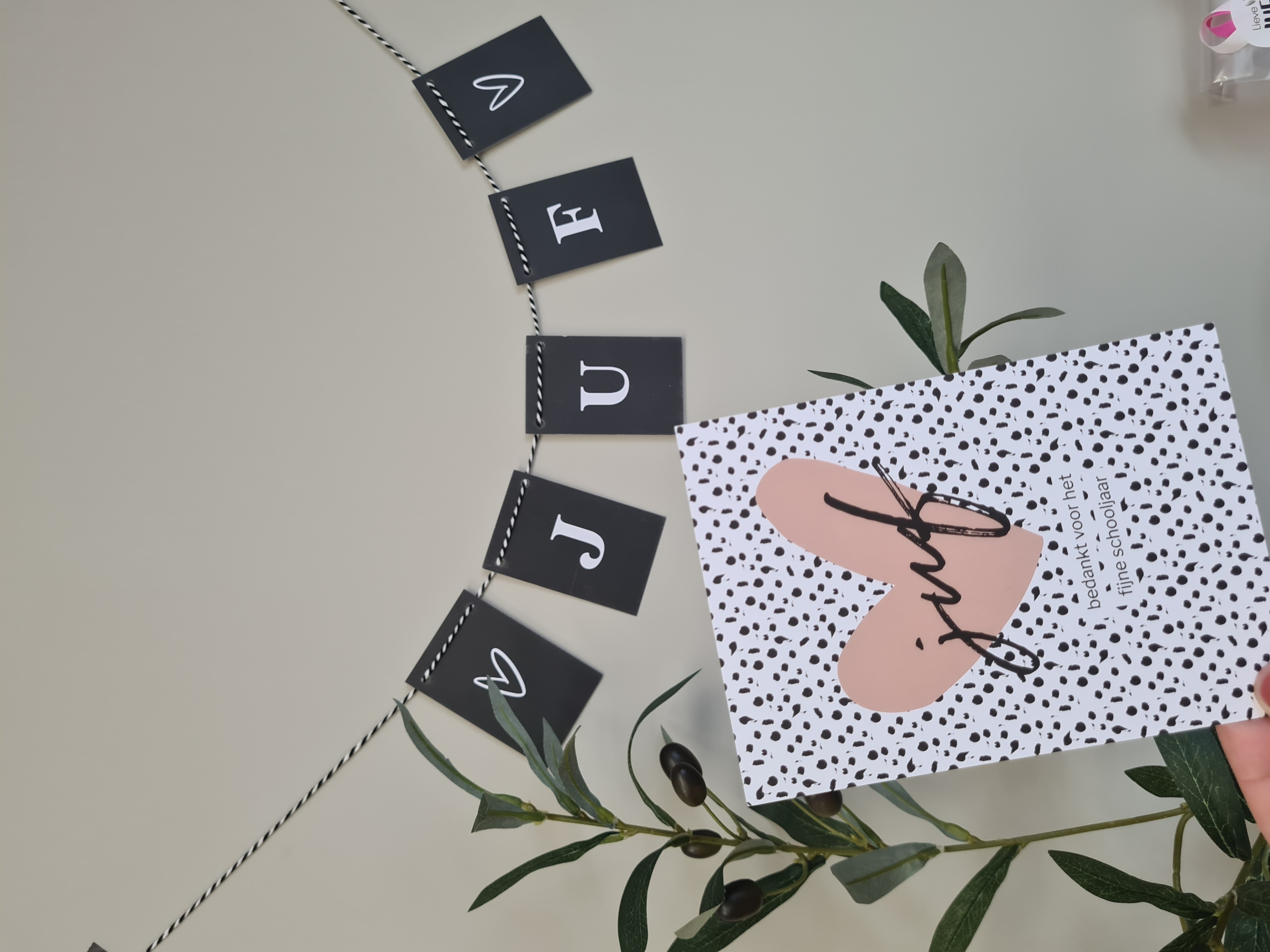 Juf Cadeautje met Invulkaartje &  Mooie Juffenslinger
