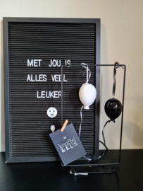 Cadeau set Ballonhangers zwart&wit