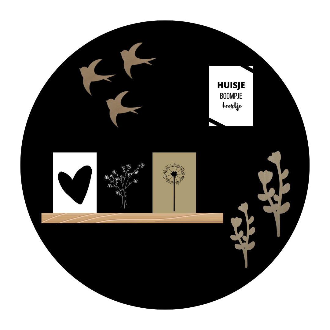 Memobord Zwart Rond 50cm (niet magnetisch)