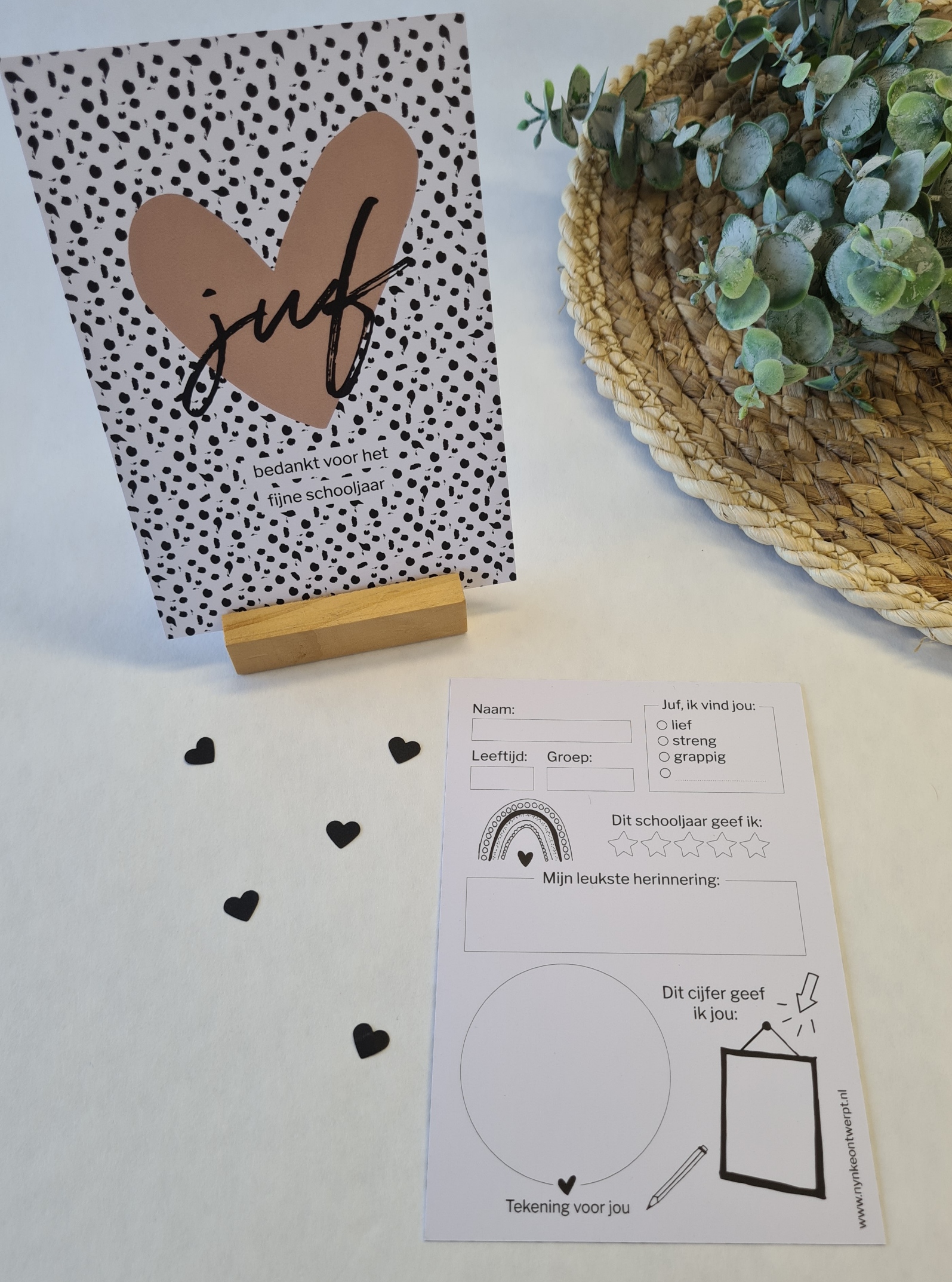 Juf Cadeautje met Invulkaartje &  Mooie Juffenslinger