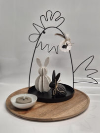 Metalen Kip Decoratie  40 cm  Zwart