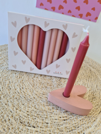 Cadeau set Kaarsenset & hartjes houder