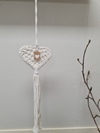 Macrame hartjes hanger
