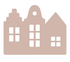Trapgevel huisje oudroze 40cm