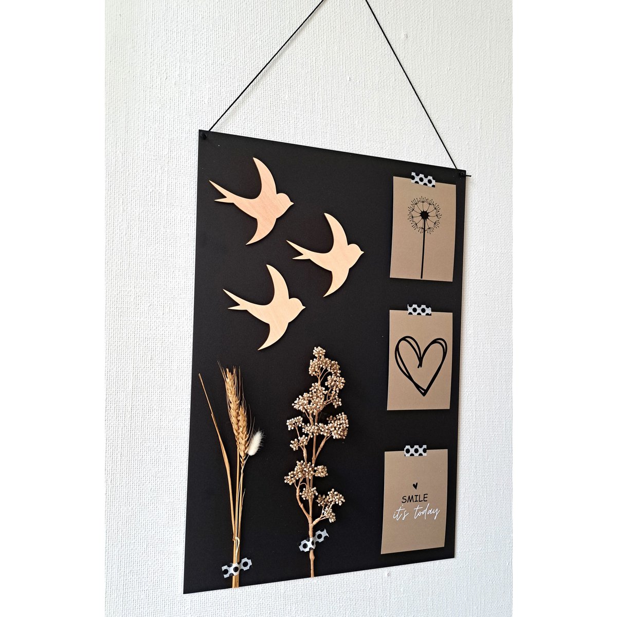 Memobord rechthoekig Zwart 60x40cm (niet magnetisch)