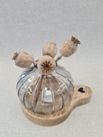 Houten schaaltje rond met hartje