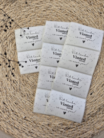 Vinted stickers Wit rechthoekig (set 10stuks)