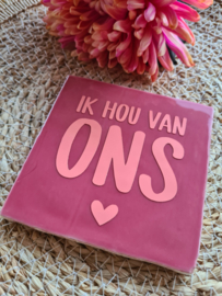 Tegeltje ik hou van ons (roze)