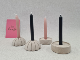Cadeau set mini kaarsje met kandelaar