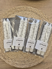 Kaarsenset mama wit met hartjes  2 stuks | Moederdag cadeau