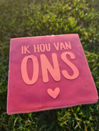 Tegeltje ik hou van ons (roze)