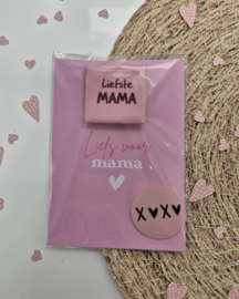 Moederdag Cadeautje  Lief Kaartje met Magneet voor Mama