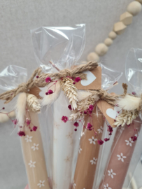 Cadeau set Kaars met bloemetjes