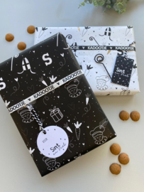 Cadeau label rond wit Sint & Piet (5 stuks)