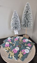 Fijne Kerst kaart met gouden rendier