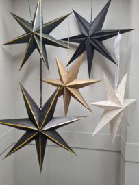 Kerst ster zwart/goud (maat L)