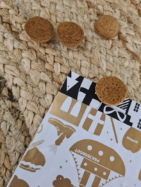 Cadeau zakjes Hop Hop Hop wit/goud (5 stuks)