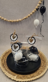 Cadeau set Ballonhangers zwart&wit