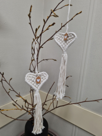 Macrame hartjes hanger