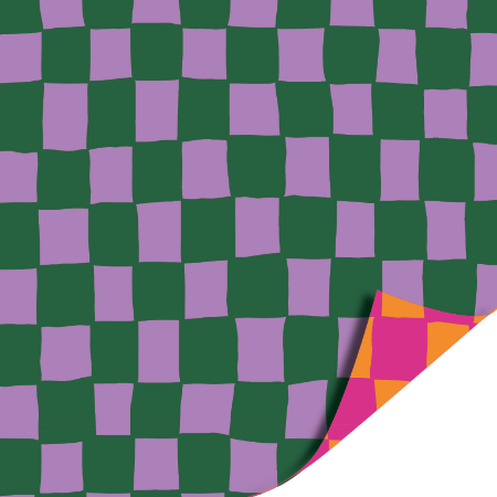 Cadeaupapier Handdraw Grid Green AZ / Grid Pink | Modern & Creatief | 70x200cm