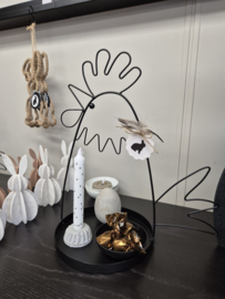 Metalen Kip Decoratie  40 cm  Zwart