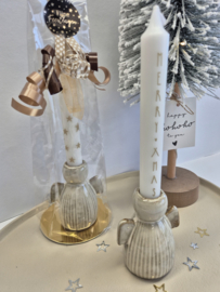 Kerstengel kandelaar met kaars