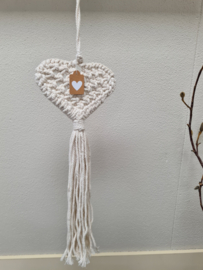 Macrame hartjes hanger