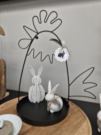 Metalen Kip Decoratie  40 cm  Zwart