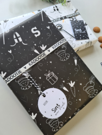 Cadeau label rond wit Sint & Piet (5 stuks)
