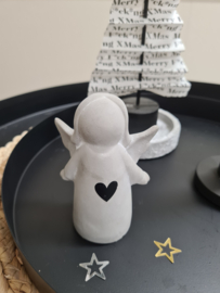 Kerst engel beton met hart