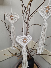 Macrame hartjes hanger