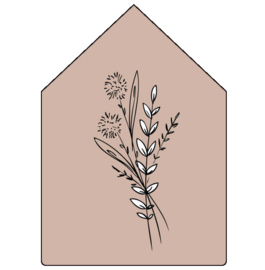 Huisje oud roze bloemen