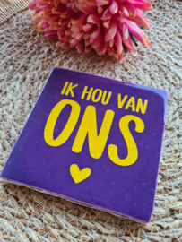 Tegeltje ik hou van ons (paars)