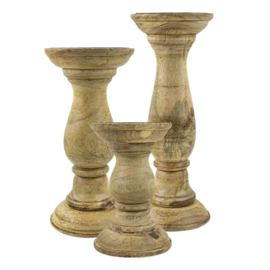 Kandelaar rond mango hout 20cm