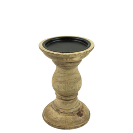 Kandelaar rond mango hout 15cm