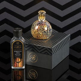Golden Sunset + Morrocan Spice Geurlamp S goud- L19 B19 H11CM