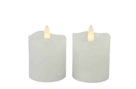 Stompkaars LED rustiek antiek Ø 5 cm Wit (Set van 2)