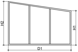 Zijwanden t/m 2500 mm (zonder glas)